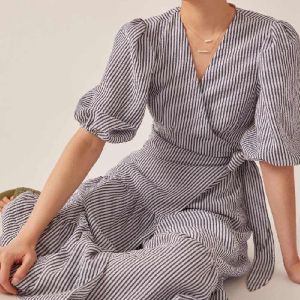 Hutch V-Neck Tiered Wrap Midi Dress